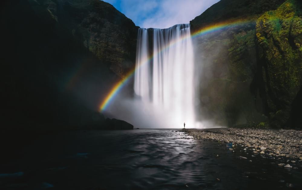 Rainbow waterfall